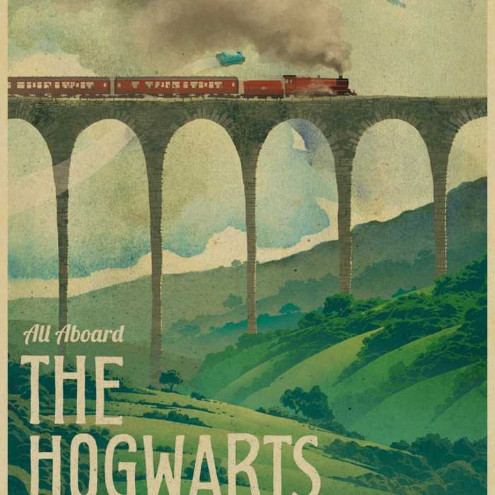 Poster vintage Harry Potter : le train Hogwarts Express