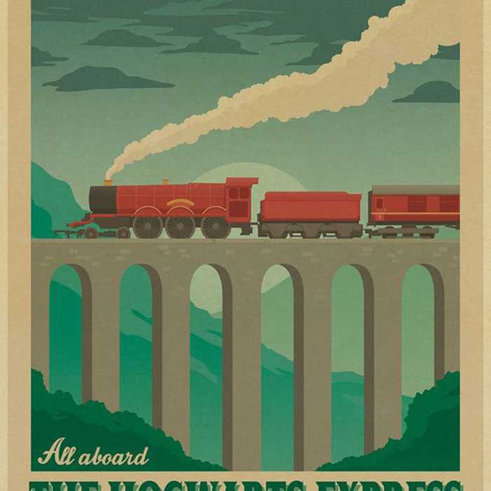 Poster vintage Harry Potter : Hogwarts Express