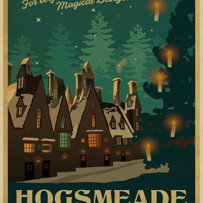 Poster vintage Harry Potter : Hogsmeade Village