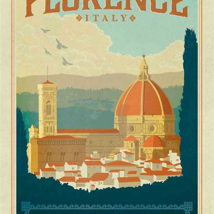 Poster voyage vintage : Florence (Italie)