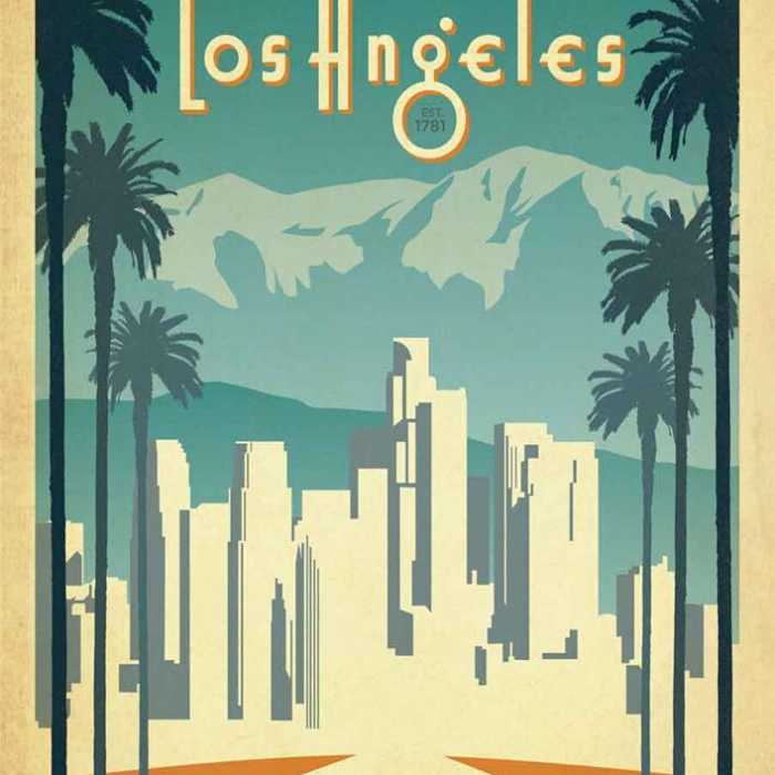 Poster voyage vintage : Los Angeles (Californie)