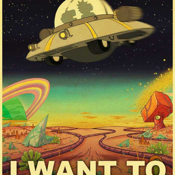 Poster Rick et Morty : vaisseau spatial de Rick