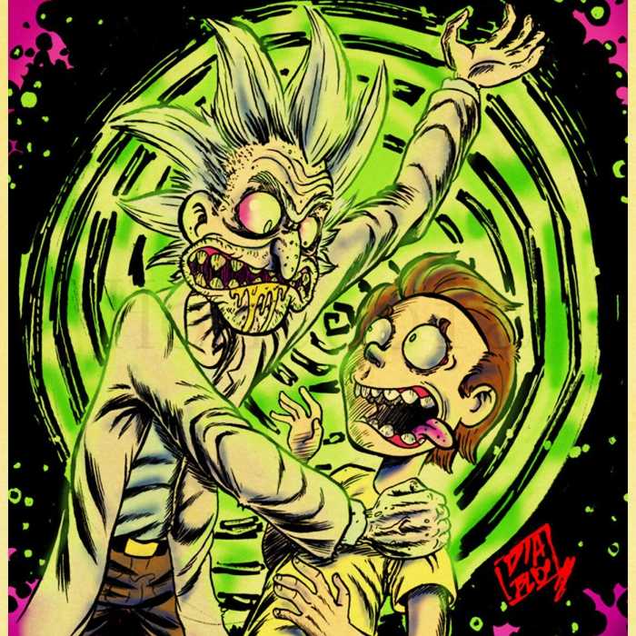 Poster Rick et Morty : Rick étrangle Morty &quot;version réaliste&quot;
