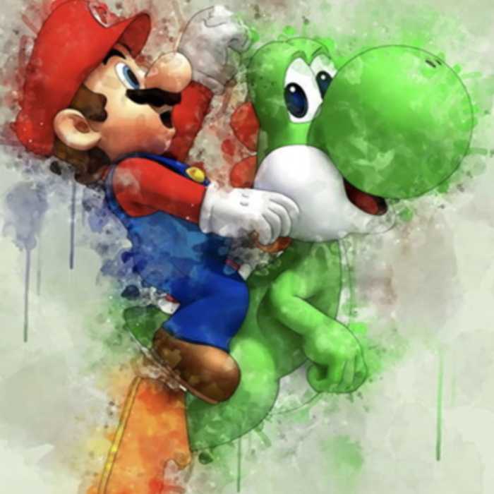 Posters &quot;aquarelle&quot; Mario &amp; Luigi