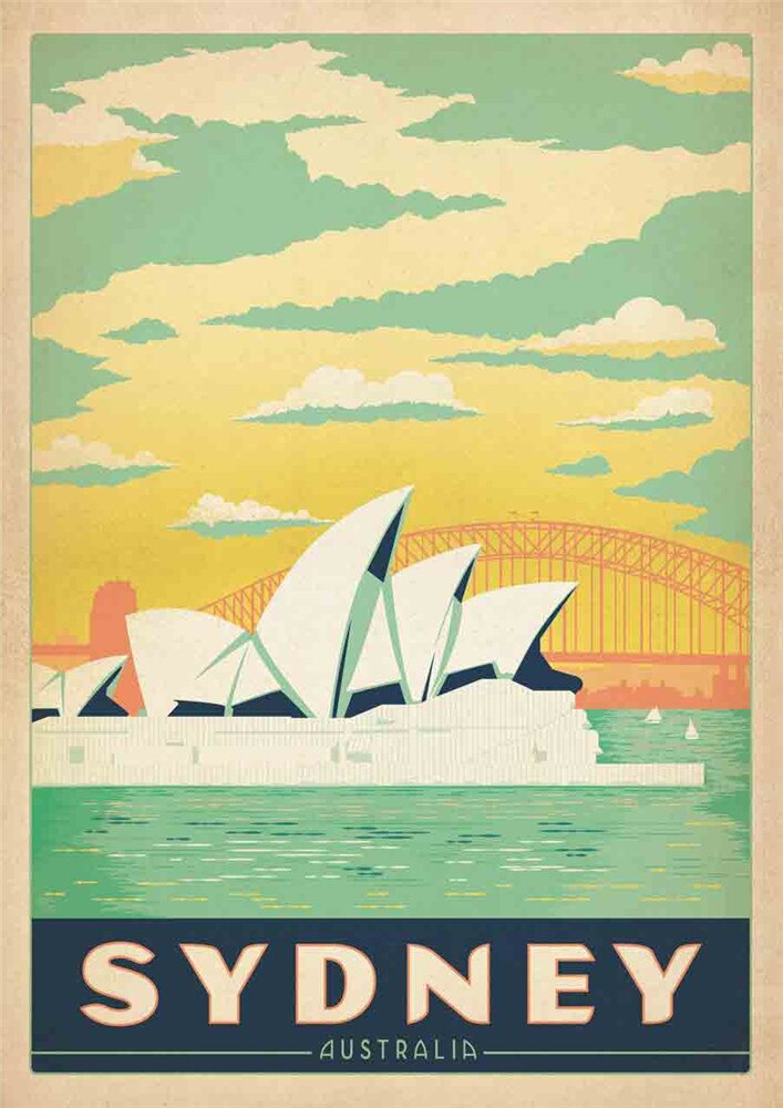 Poster voyage vintage : Sydney (Australie) - /medias/158240241424.jpg