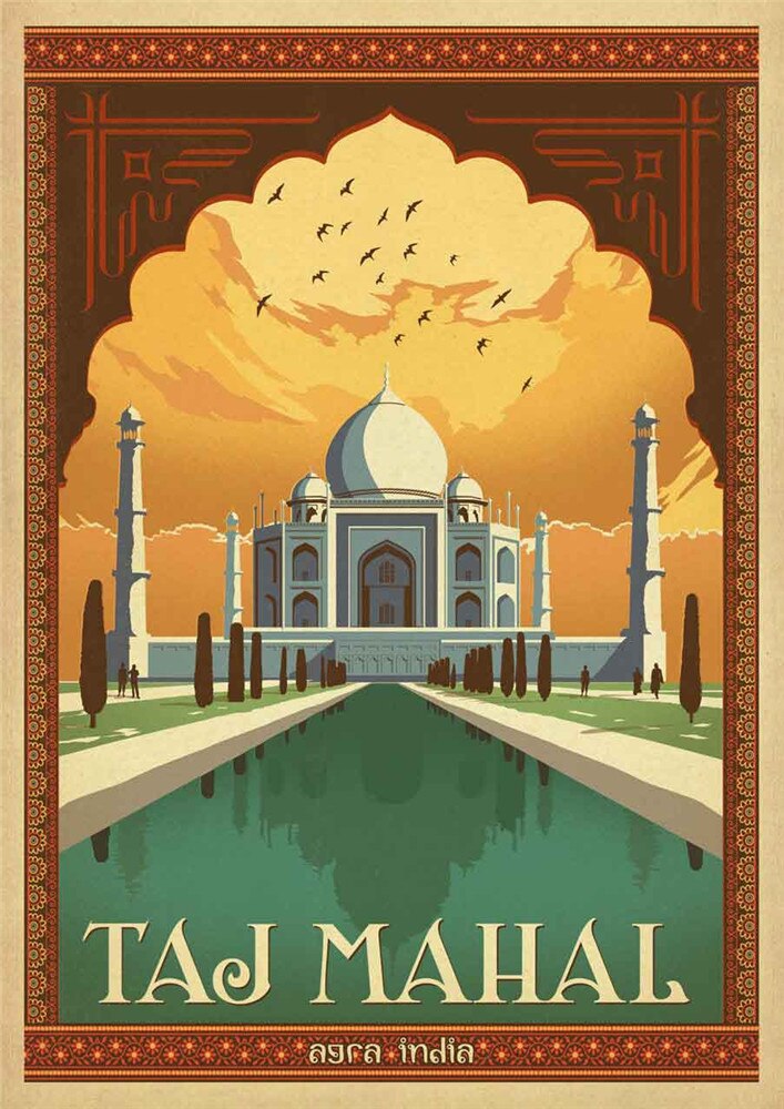 Poster voyage vintage : Taj Mahal (Inde) - /medias/158240241489.jpg