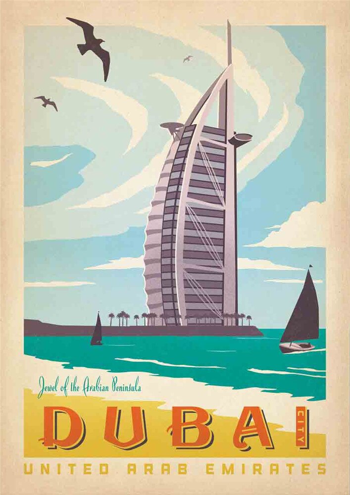 Poster voyage vintage : Dubai (Émirats arabes unis) - /medias/158240282225.jpg