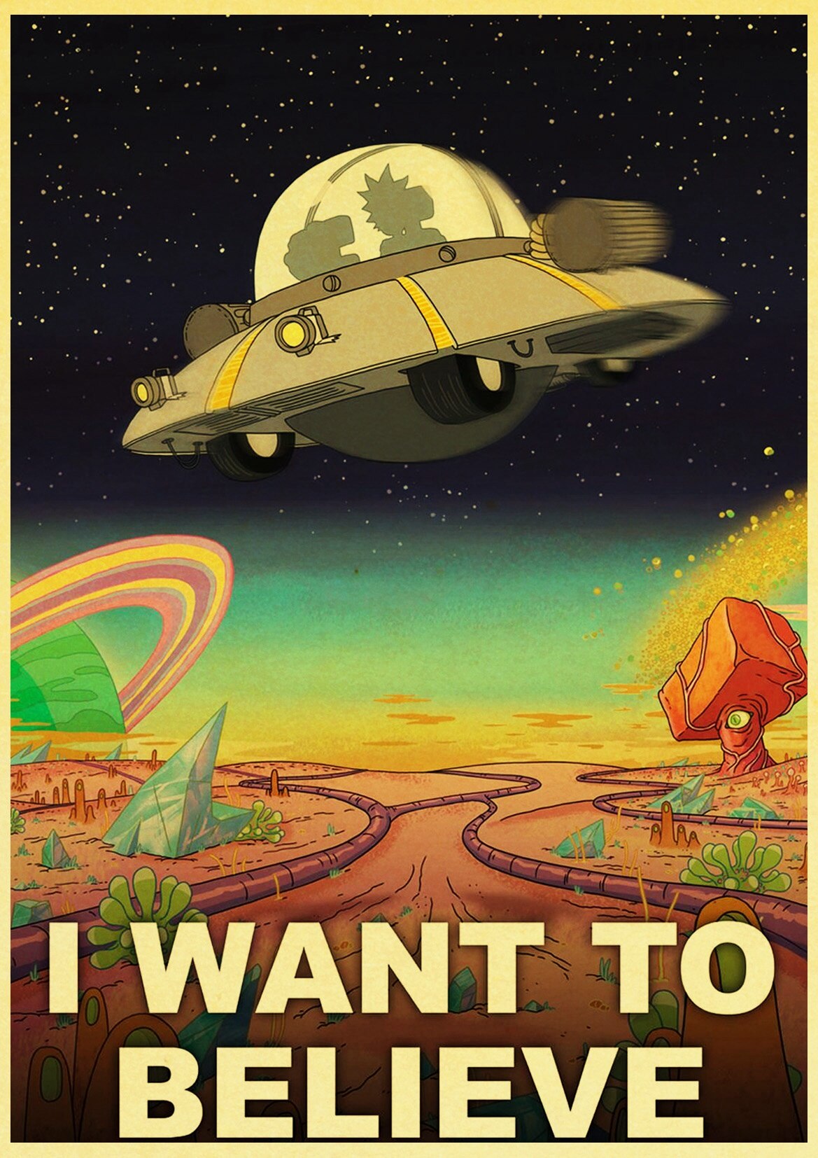 Poster Rick et Morty : vaisseau spatial de Rick - /medias/15828688490.jpg