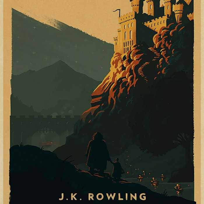 Poster vintage Harry Potter : la pierre philosophale