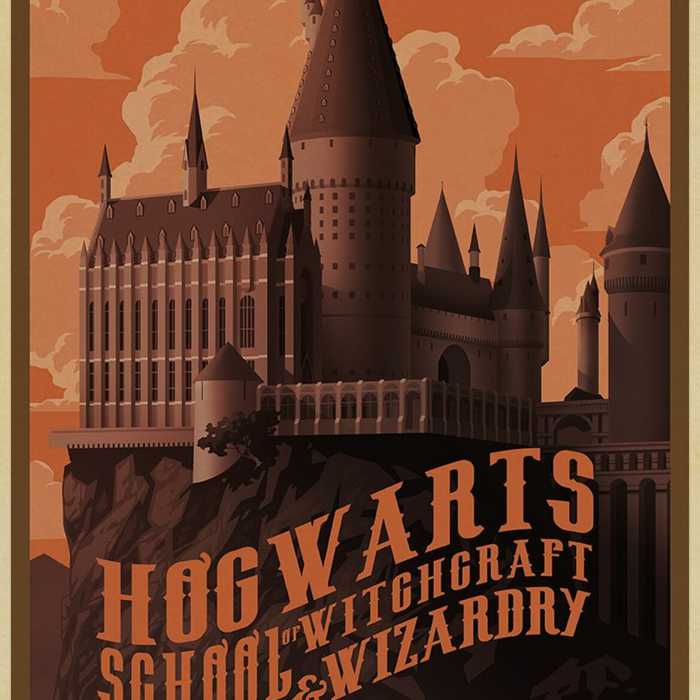 Poster vintage Harry Potter : Hogwarts l'école des sorciers