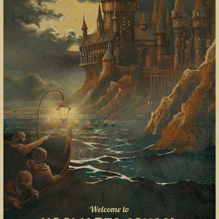Poster vintage Harry Potter : Hogwarts School of Witchcraft and Wizardry