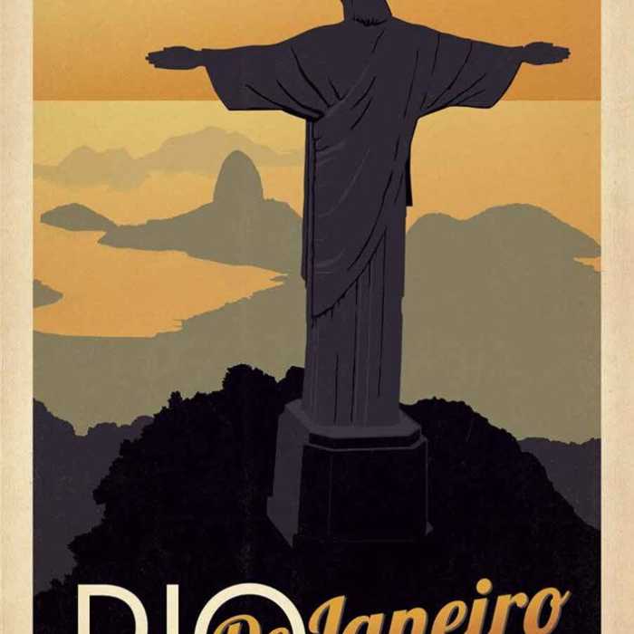 Poster voyage vintage : Rio de Janeiro (Brésil)