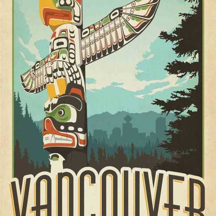 Poster voyage vintage : Vancouver (Canada)
