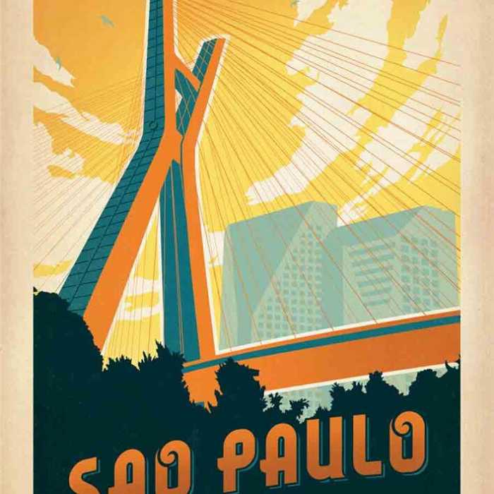 Poster voyage vintage : Sau Paulo (Brésil)