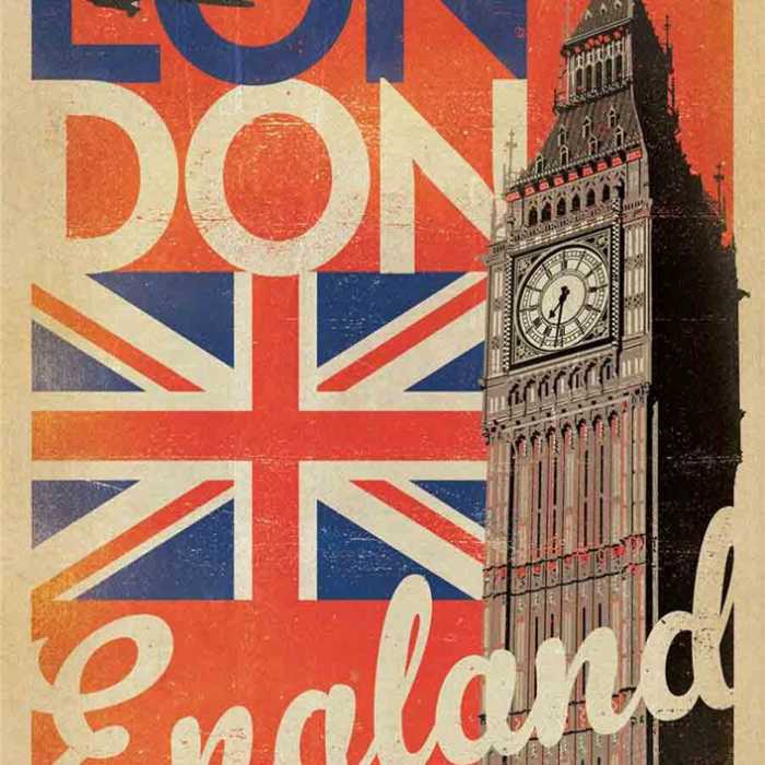 Poster voyage vintage : &quot;Big Ben&quot; Londres (Angleterre)