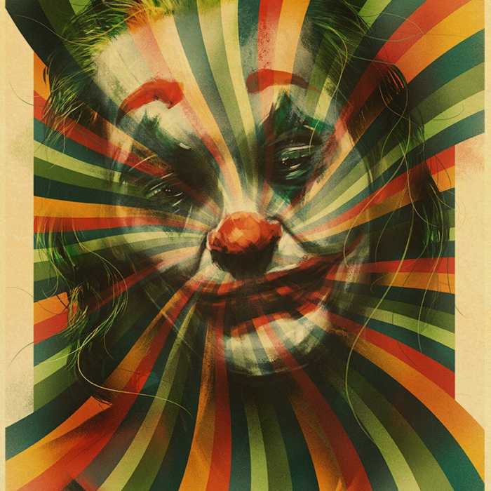 Poster Joker (2019) Joaquin Phoenix : affiche arc en ciel